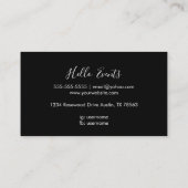 白黒のスクリプト名刺 名刺 (裏面)