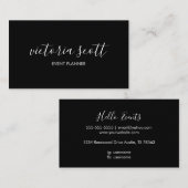 白黒のスクリプト名刺 名刺 (正面/裏面)