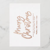 白黒のスクリプトmerry christmas non photo 箔シーズンカード (正面)