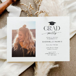 白黒のスクリプモダント写真 招待状