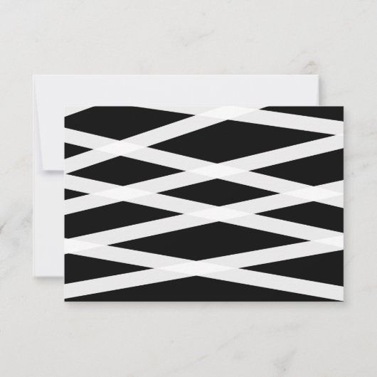 白黒のスクリプリラックストの優しい返信 出欠カード (裏面)