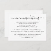 白黒のスクリプ結婚トの宿泊 エンクロージャーカード (正面/裏面)