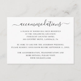 白黒のスクリプ結婚トの宿泊 エンクロージャーカード