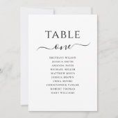 白黒のスクリプ結婚トの座席表 招待状 (正面)