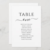 白黒のスクリプ結婚トの座席表 招待状 (正面/裏面)