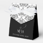 白黒のスクリプ結婚トタイポグラフィクラシック フェイバーボックス (正面サイド)