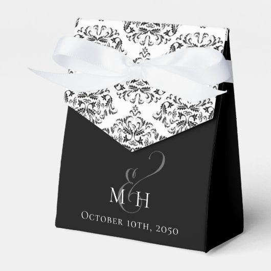 白黒のスクリプ結婚トタイポグラフィクラシック フェイバーボックス (正面サイド)