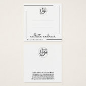 白黒のスクリ縁どプトロゴのヘアクリップの表示 (正面&裏面)