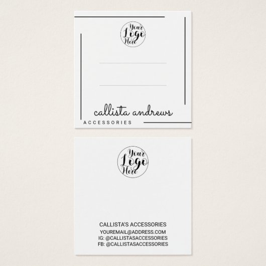 白黒のスクリ縁どプトロゴのヘアクリップの表示 (正面&裏面)