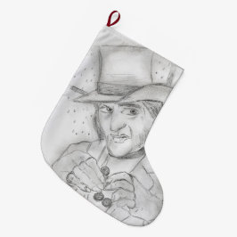 白黒のスクルージ ラージクリスマスストッキング