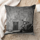 白黒のスクーター クッション (ブランケット)