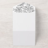 白黒のスケッチされた蝶が全部で一つになる オールインワン招待状 (外側)