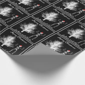 白黒のスケルトンとX線ツリー ラッピングペーパー (角)