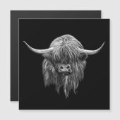 白黒のスコットランドの高地牛 (正面/裏面)