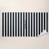 白黒のスストライプバイシャーリー・テイラー ビーチタオル (正面)