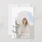 白黒のスタイル結婚ブライダルシャワー写真 サンキューカード (正面)