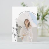 白黒のスタイル結婚ブライダルシャワー写真 サンキューカード (スタンド正面)