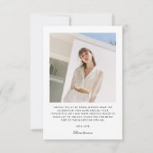 白黒のスタイル結婚ブライダルシャワー写真 サンキューカード (裏面)