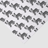 白黒のステフィーかわいい漫画の犬のパターン 薄葉紙 (詳細)