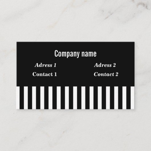 白黒のストライブ柄-名刺 名刺 (正面)