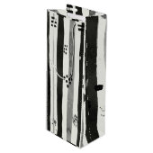 白黒のストライプたち ワインギフトバッグ (正面アングル)