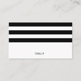白黒のストライプの座席表 – フラット プレイスカード