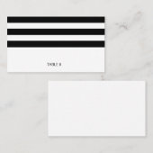 白黒のストライプの座席表 – フラット プレイスカード (正面/裏面)
