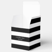 白黒のストライプの結婚式の引き出物箱 フェイバーボックス (オープン)