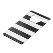 白黒のストライプクラシック クレジットカード栓抜き (裏面アングル)