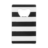 白黒のストライプクラシック クレジットカード栓抜き (裏面)