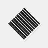 白黒のストライプデザイン スタンダードカクテルナプキン (角)