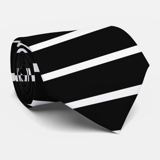 白黒のストライプデザイン ネクタイ (ロール)