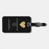 白黒のストライプハート ラゲッジタグ (裏面横)