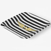 白黒のストライプパイロットと金ゴールド ペーパープレート (傾斜あり)