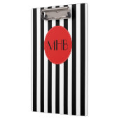 白黒のストライプパターンストライプの、モノグラム クリップボード (左)