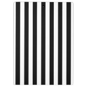 白黒のストライプパターンストライプの、モノグラム クリップボード (裏面)