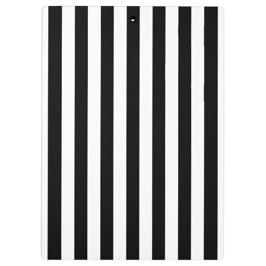 白黒のストライプパターンストライプの、モノグラム クリップボード (裏面)