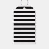 白黒のストライプパターンストライプの、線 ギフトタグ (裏面)