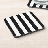 白黒のストライプパターンストライプの、線 コースター (左側)