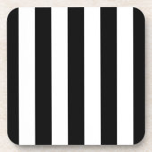 白黒のストライプパターンストライプの、線 コースター (正面)
