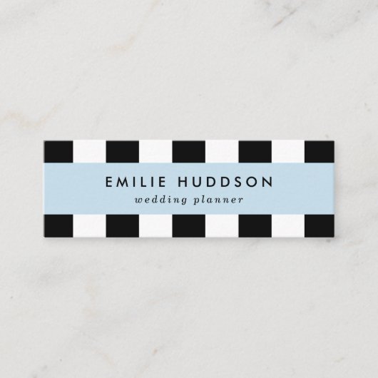 白黒のストライプパターンストライプの、線 スキニー名刺 (正面)