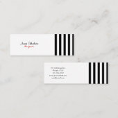 白黒のストライプパターンストライプの、線 スキニー名刺 (正面/裏面)