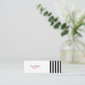 白黒のストライプパターンストライプの、線 スキニー名刺 (スタンド正面)