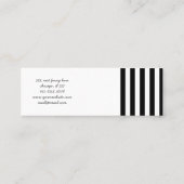 白黒のストライプパターンストライプの、線 スキニー名刺 (裏面)
