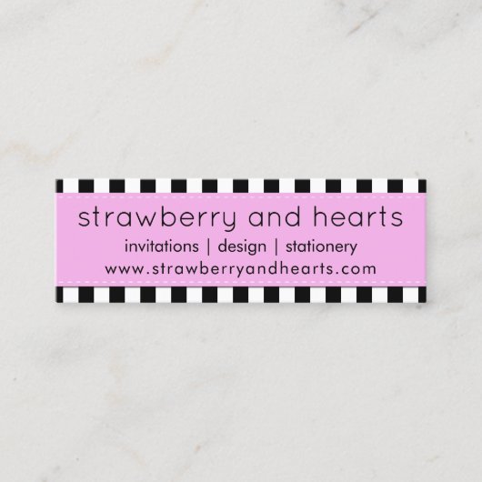 白黒のストライプパターンストライプの、線 スキニー名刺 (正面)