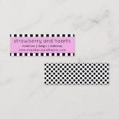 白黒のストライプパターンストライプの、線 スキニー名刺 (正面/裏面)