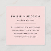 白黒のストライプパターンストライプの、線 スクエア名刺 (裏面)