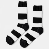 白黒のストライプパターンストライプの、線 ソックス (左)