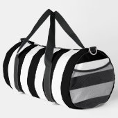 白黒のストライプパターンストライプの、線 ダッフルバッグ (右コーナー)