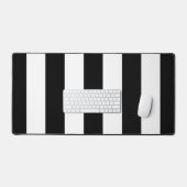 白黒のストライプパターンストライプの、線 デスクマット (キーボード&マウス)